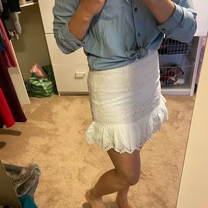 Houston Scalloped Hem Broderie Anglaise Miniskirt